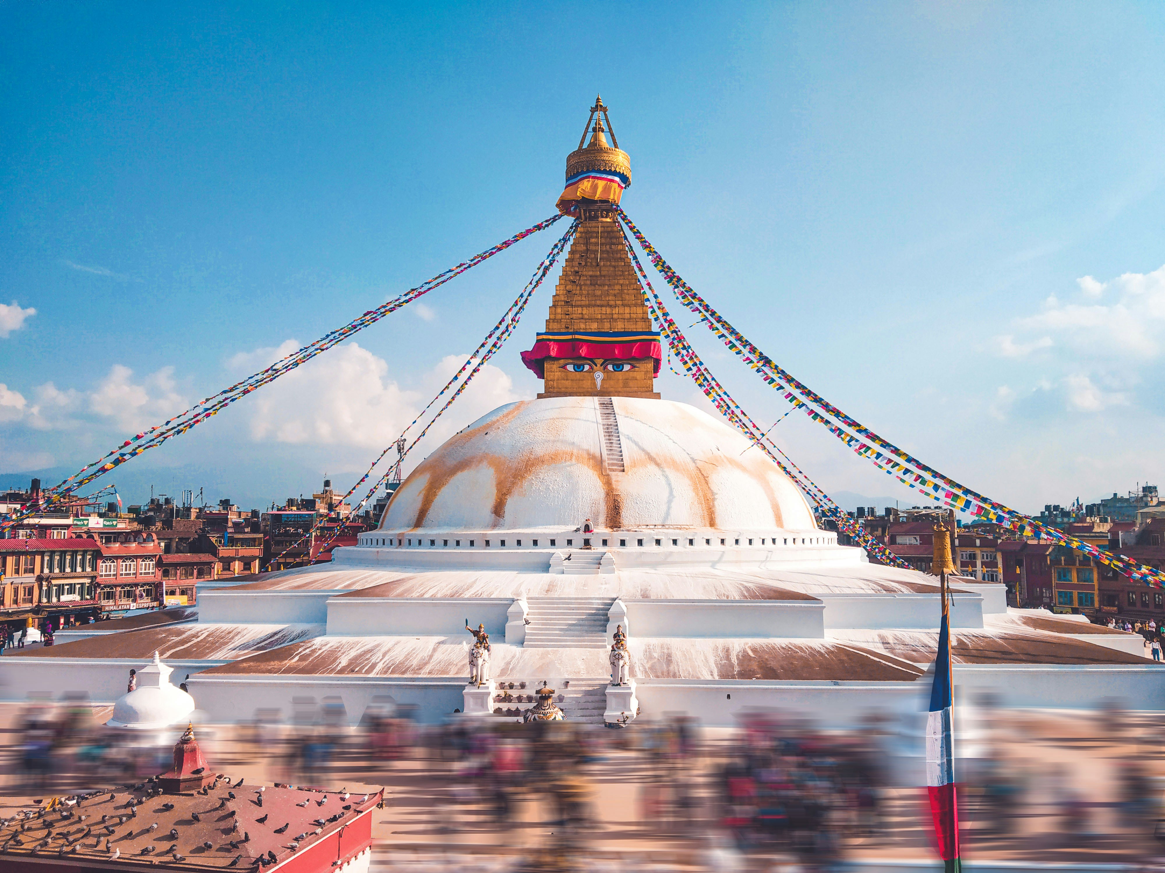 Stupa and Boudha Flags